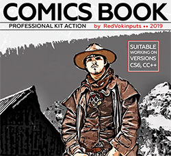 极品PS动作－漫画封面(含高清视频教程)：Comics Book Kit Photoshop Action